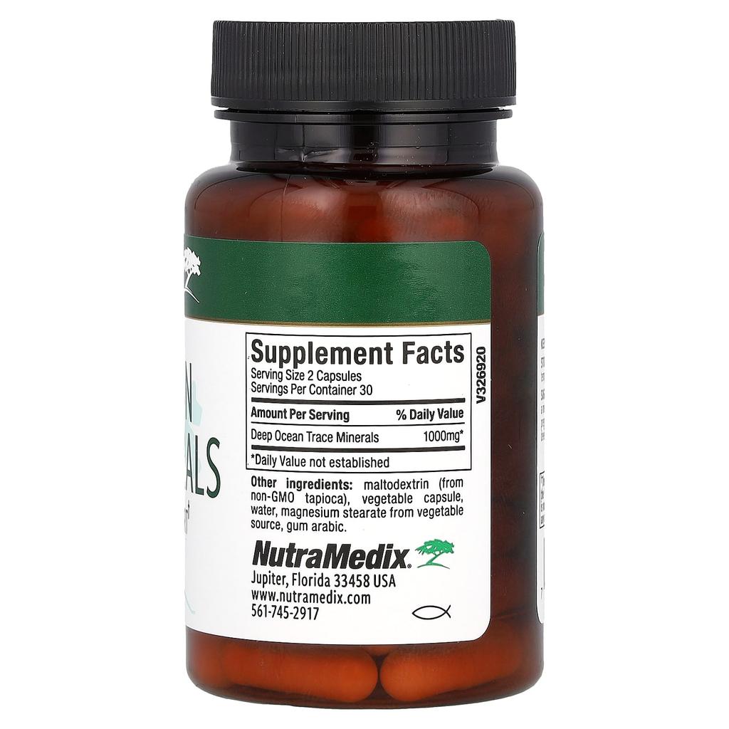 Deep Sea Trace Minerals, Energy & Vitality Booster, 60 Veggie Capsules (500Mg Per Capsule)