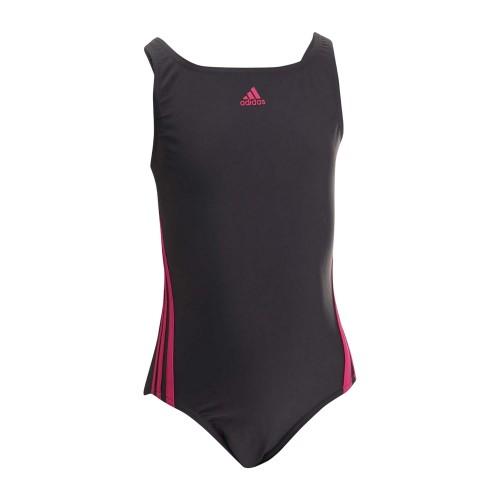 Adidas Girls Striped One Piece Swimsuit