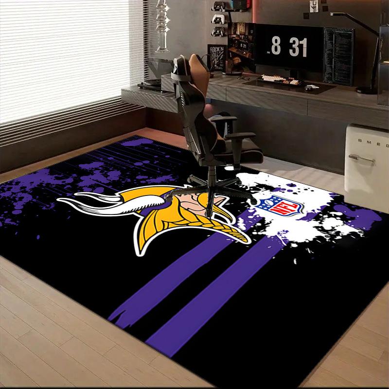 Minnesota Vikings Artwork Rug Game Carpet, Floor Mat for Bedroom Living Room Entryway Rug, Home Decor Idea Gift for Christmas Birthday