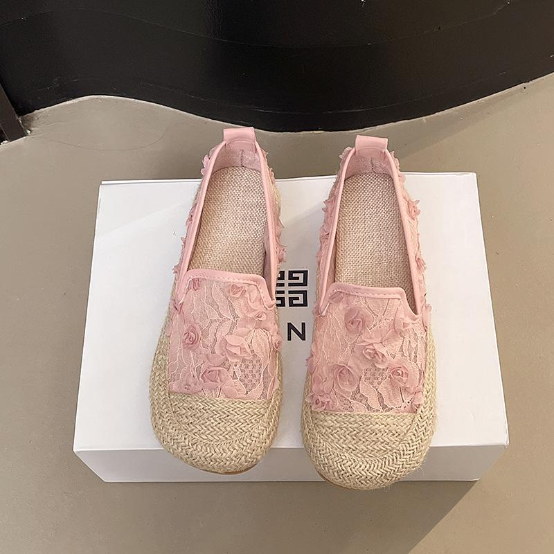 Women's Casual Shoes Summer 2025 New Round Toe Breathable Comfortable Flats  Fashion Weave Lightweight Slip On Vulcanized Shoes