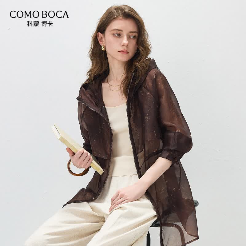

Kommon Boca Women s Silk Hooded Long Cardigan L