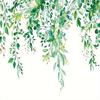 Nordic Green Botanical Leaf Shower Curtain - Polyester, Grommet Top, Machine Washable, All-Season Bath & Toilet Partition Decor"