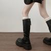 Black French Small Thick-soled Boots Women's Boots  New Autumn Retro Tall Knight Boots Women Shoes
