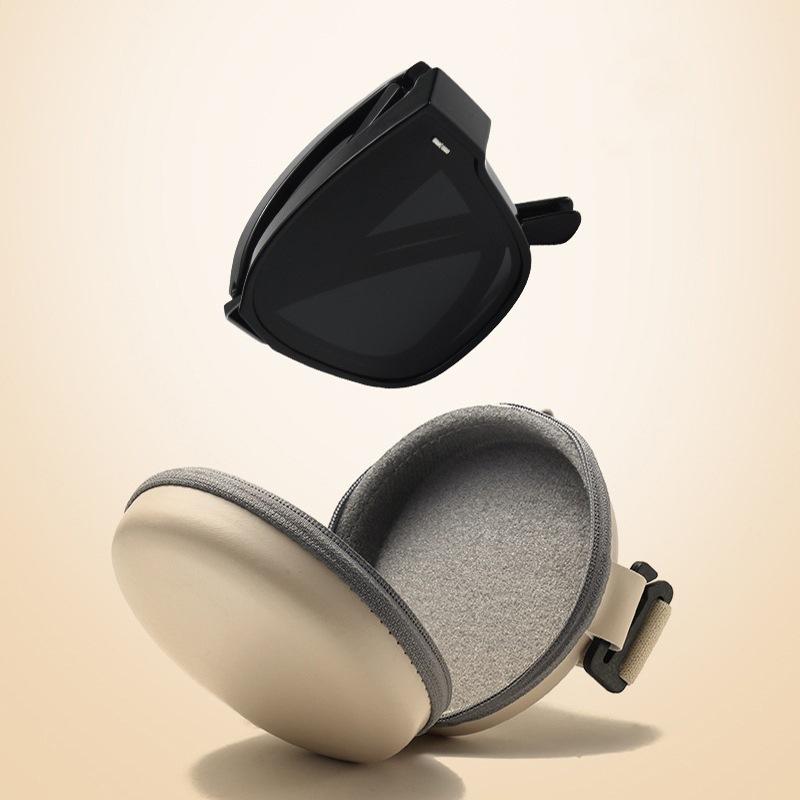 Folding polarized clip-on sunglasses for women, can be worn over prescription glasses, men's driving-specific UV protection sunglasses