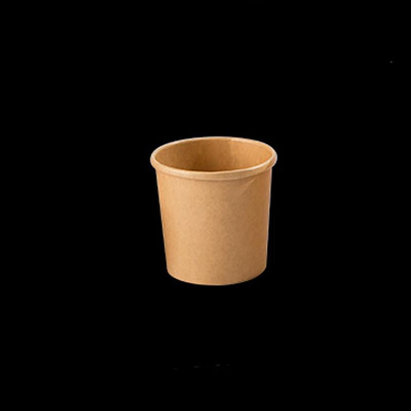 Disposable Kraft Paper Soup Cup with PP Lid, 350ml (100-pack)