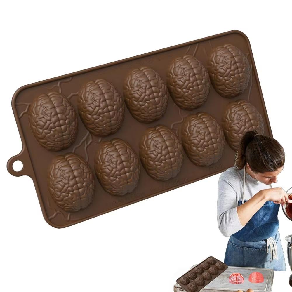Silicone Brain Cake Mold 10 Cavity Pudding Mold Cake Decorating Tool Chocolate Mold  Halloween