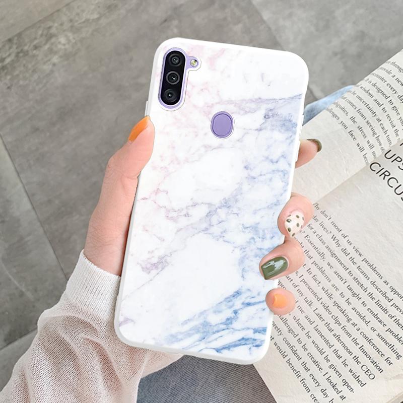 Marble Pattern Phone Case For Samsung Galaxy A11 A 11 M11 Protective Cover Case Pink Silicone Soft Funda For Samsung M14 M15 M23