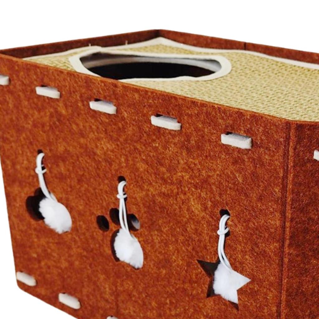 2 In 1 Indoor Cat Cave House Large Scratcher Cozy Hideaway Climbing Kitten Bed