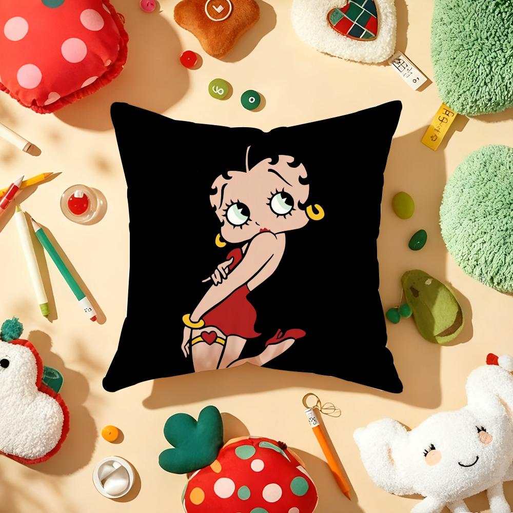 B-Bettys-Cute-B-Boops Pillow Case Plush Fabric Soft Double-Sided Printed Sofa Warm Winter Home Gift Cushion Cover