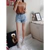 Summer Korean Women's New Curled-edge Casual Women High-waisted Shorts Jeans Women's Pants