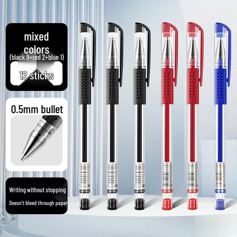 Deli Neutral Large Capacity 0.5mm Black & Red Ballpoint Pen for Students