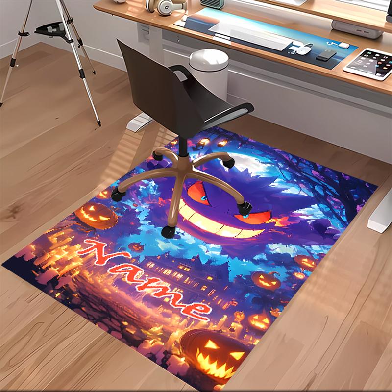 Custom Personalization Pokémon Gengar Print Area Rug - Soft, Washable Non-Slip Indoor Mat,Living Room,Home&Office Decorative Rug