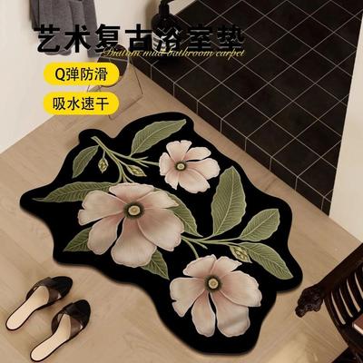 Tappeto Floreale Leggero e Fresco per Camera da Letto Soggiorno Ingresso Bagno Assorbente e Antiscivolo Decorazione per la Casa