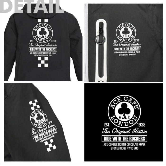[ACE CAFE LONDON] Waterproof Paddock Jacket AS2502WS. Black/White, Size M.