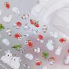 Lovely Strawberry Rabbit Cartoon 5D Embossed Reliefs Self Adhesive Nail Art Decorations Stickers 3D Manicure Decals