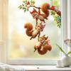 Cute Animal Window Cling Removable Cartoon Squirrel Raccoon Frog Panda Fox Glass Decals for Home Classroom Office Kids' Room Decor