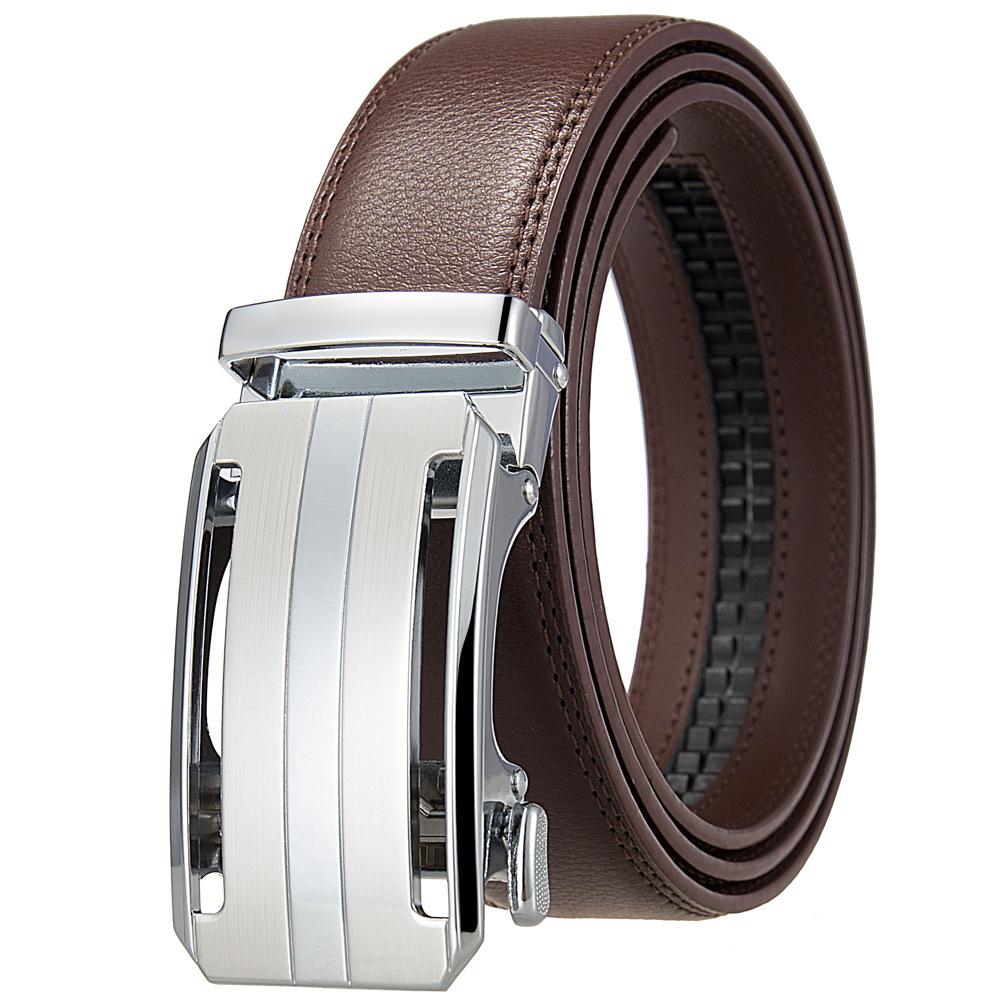 1Pcs Fashion Automatic Buckle Belt, Men'S Belt, Two-Layer Cowhide, Belt Belt Ly36-35409-1
