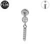 Gaibei G23 Titanium Alloy Cat Head Internal Thread Cartilage Stud Earrings