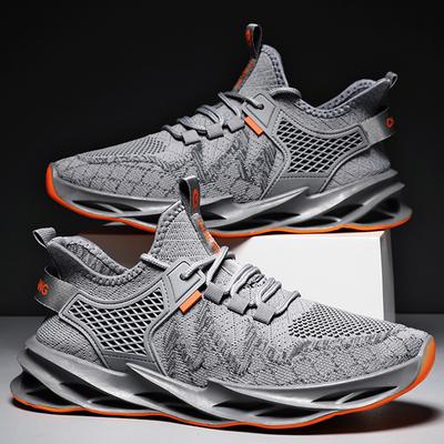 Four Seasons Herenschoenen Ademend Vliegend Weven Streep Schoenen Trend Mode Casual Sportschoenen