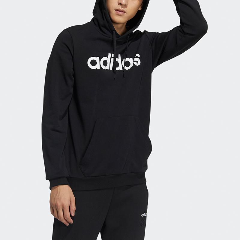 Adidas Neo Letter Print Logo Pullover Hoodie Men Hoodie Black GP4875