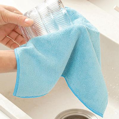 Mikrofaser-Reinigungstuch, 9 Farben, saugfähig, fusselfrei, Geschirrtuch mit verstärktem Rand, wiederverwendbare Putzlappen
