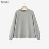 Women Casual Round Neck Long Sleeve Loose Thin Sweatshirts