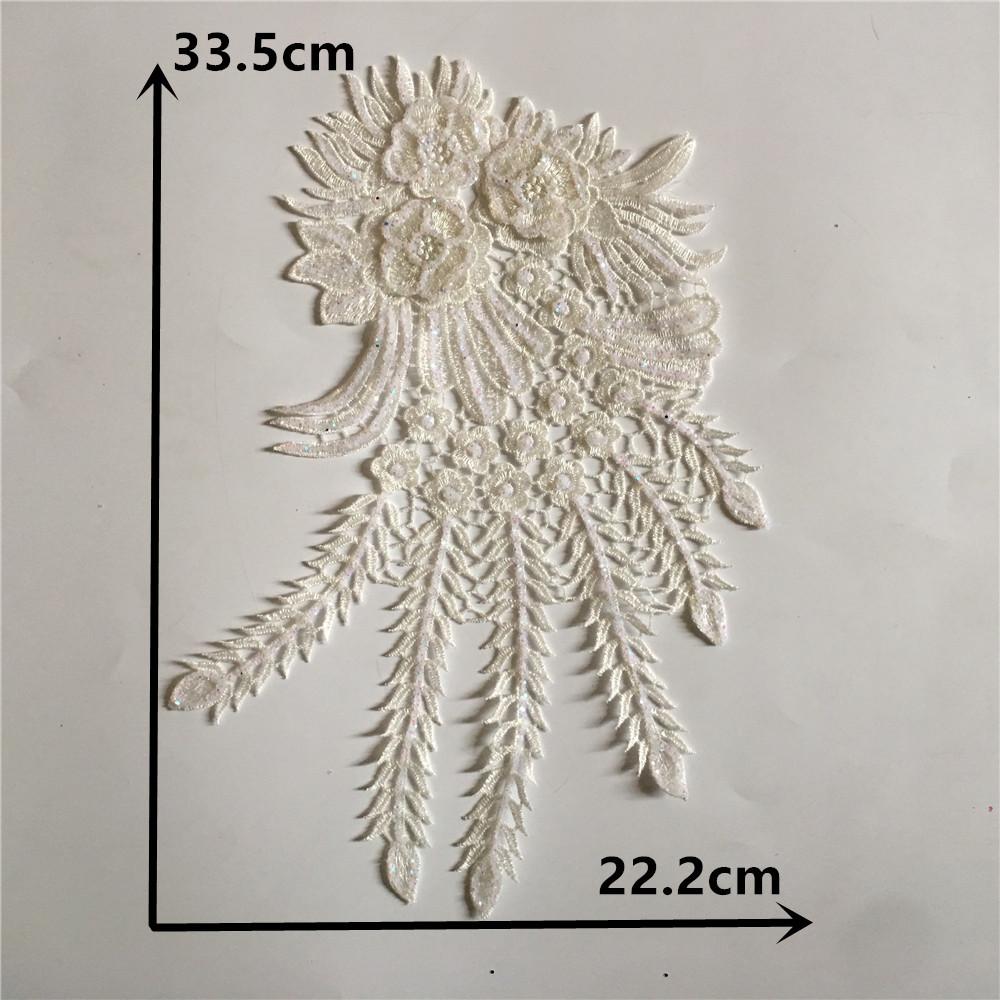 Black And White I Polyester Embroidery Bead Embroidery Sewing Lace Collar Diy Decorative Clothing Single Flower Accessories Clothing Accessories
