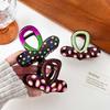 Korean Colorful Polka Dot Heart Hair Claw For Women  New Sweet Drip Oil Shark Clip Headdress Hair Accessories