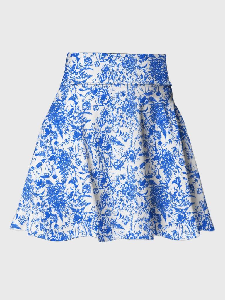 Women's Summer Activewear Set: Yoga Print Mini Skirt & Bra - Anti-Exposure for Outdoor Sports (Golf, Tennis, Badminton)