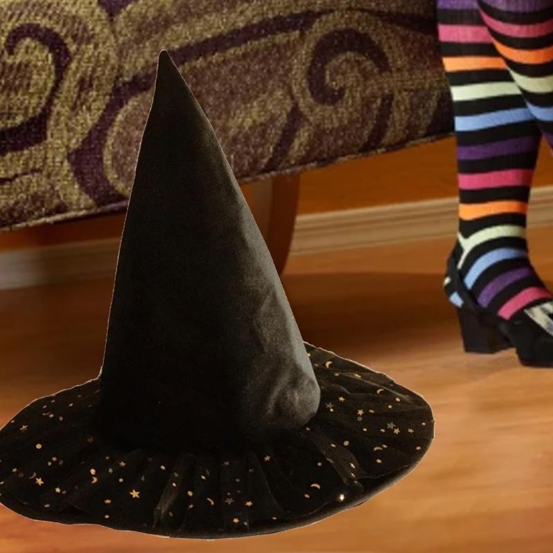 Adult Size Halloween Hat Magical Themed Unisex Witch Hat Breathable Witch Hat for Halloween Party and Cosplay Event