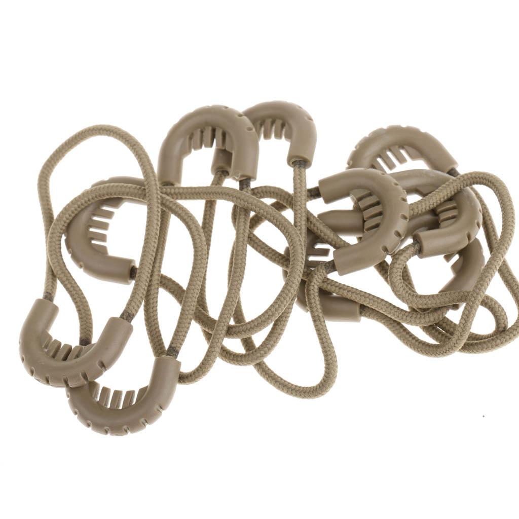 10x Zipper Pulls Cord Rope Ends Lock Zip Slider Replacement Fastener Loops for Clothing/Bags Garment Sportswear Accessories