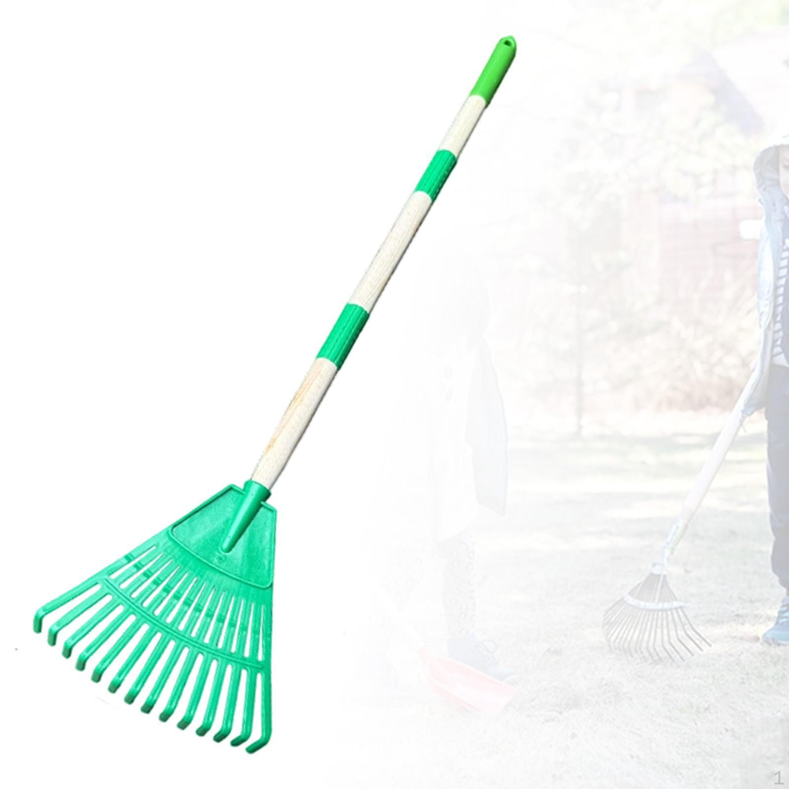 

Съемный инструмент для граблей для листьев со стальной конструкцией для кустарников и детей зелёный