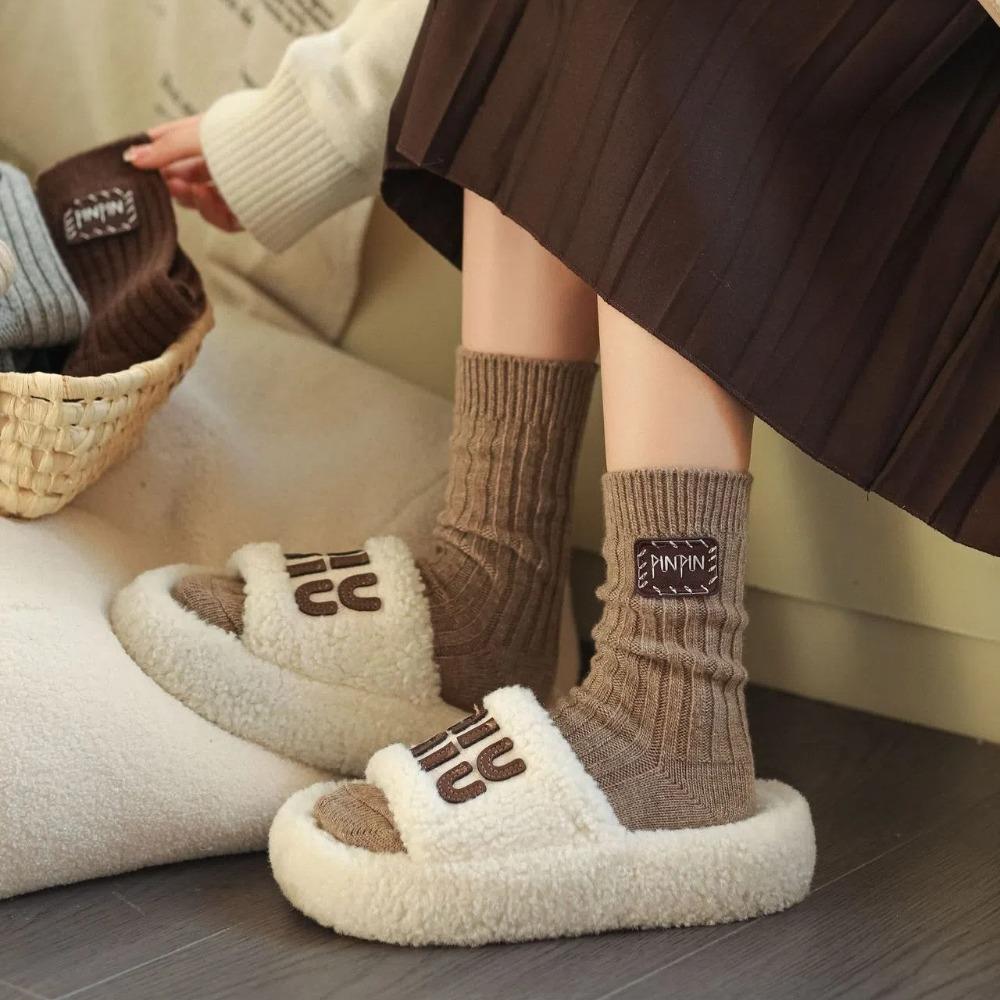Keep Warm Snow Boot Socks Middle Tube Knitted Socks Fashion Mid-Tube Socks