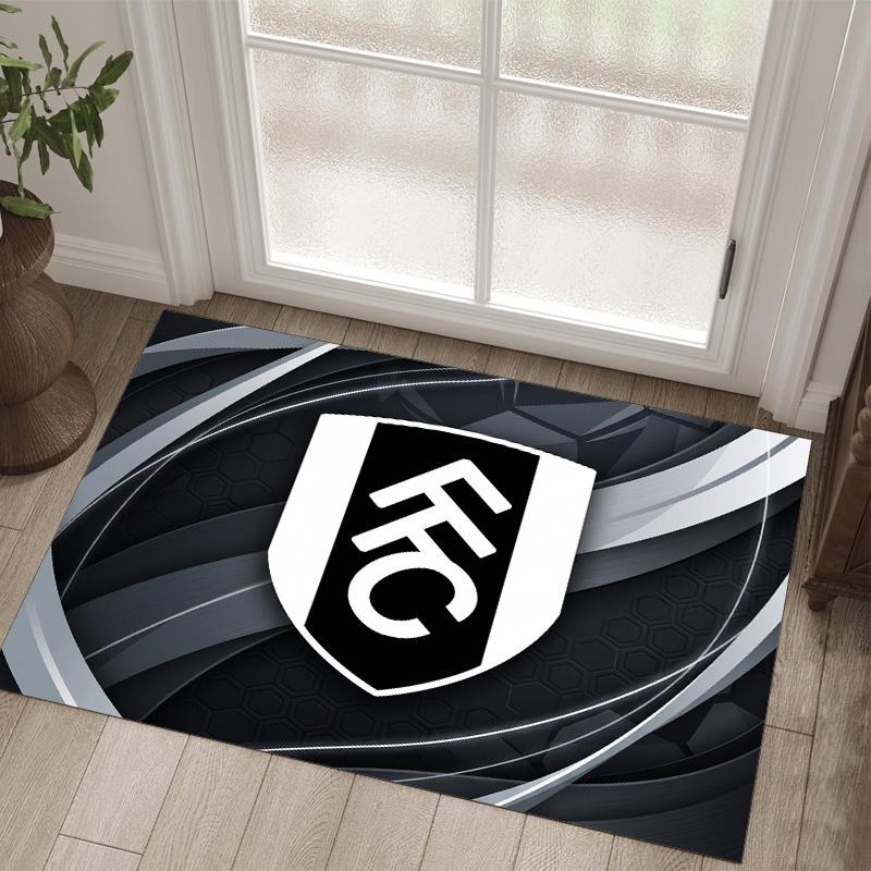 Fulham Football Design Crystal Velvet Carpet Cozy Non?Slip Printed Rug For Bedroom Living Room Entrance