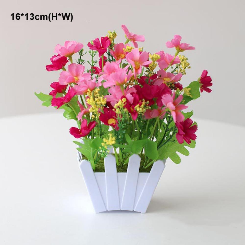 10 Styles Artificial Flowers Plastic Fake Flower Potted New Simulation Plant  Home Decor