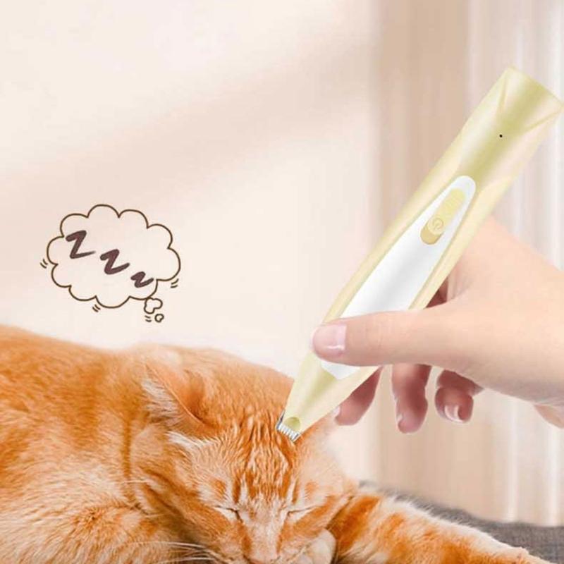 Cat Grooming Shaver with Light Low Noise USB Rechargeable Shaver Pet Hair Trimmers Set Suitable for Dogs Cats Long Hair