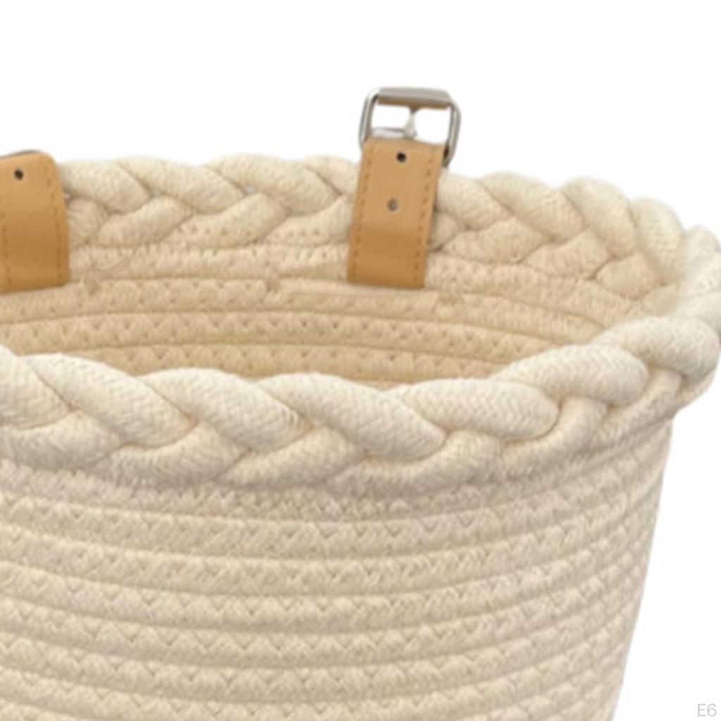 Kids Bike Basket Bicycle Front Handlebar Cloth Rope Storage Portable Tricycle