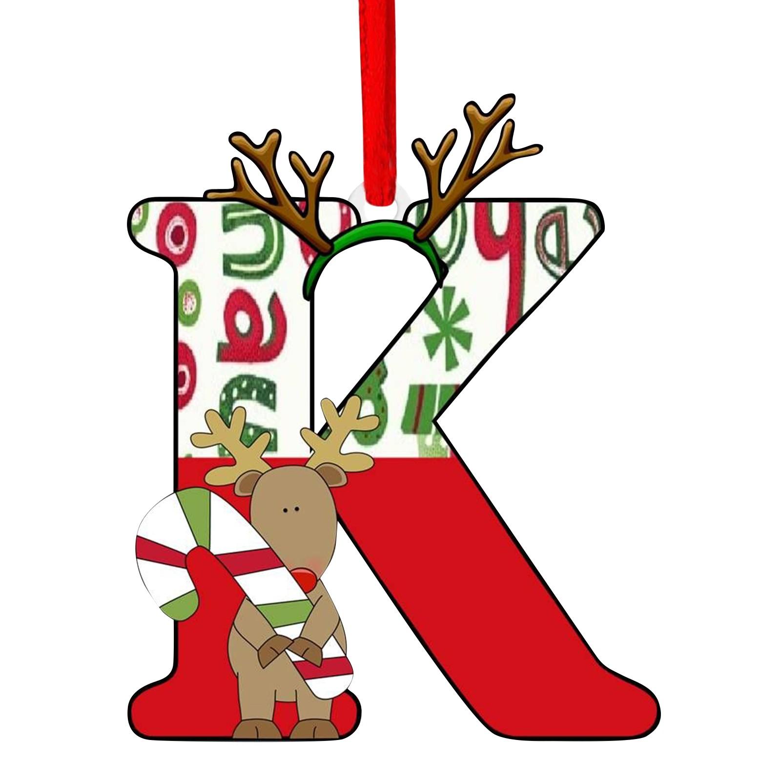 

Рождественская елка из 26 букв, подвесное персонализированное украшение в виде рождественской буквы One Size