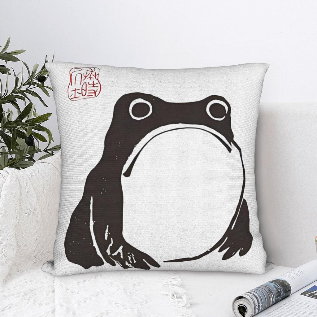 Worried Frog Matsumoto Hoji Frog Pillowcase Printed Polyester Cushion Cover Gift Art Pillow Case Cover Home Zipper