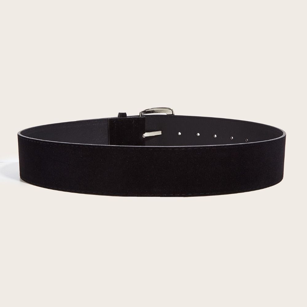 Trendy Pin Buckle Waistband Luxury Design Business Waist Strap Retro Suede Leather Wide Belt  Gifts