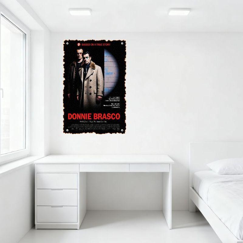 Donnie Brasco Vintage Filmplansch Metallplåtsskylt, Gangster Kriminaldrama Väggkonst för Hem Bar Café Man Cave Inredning