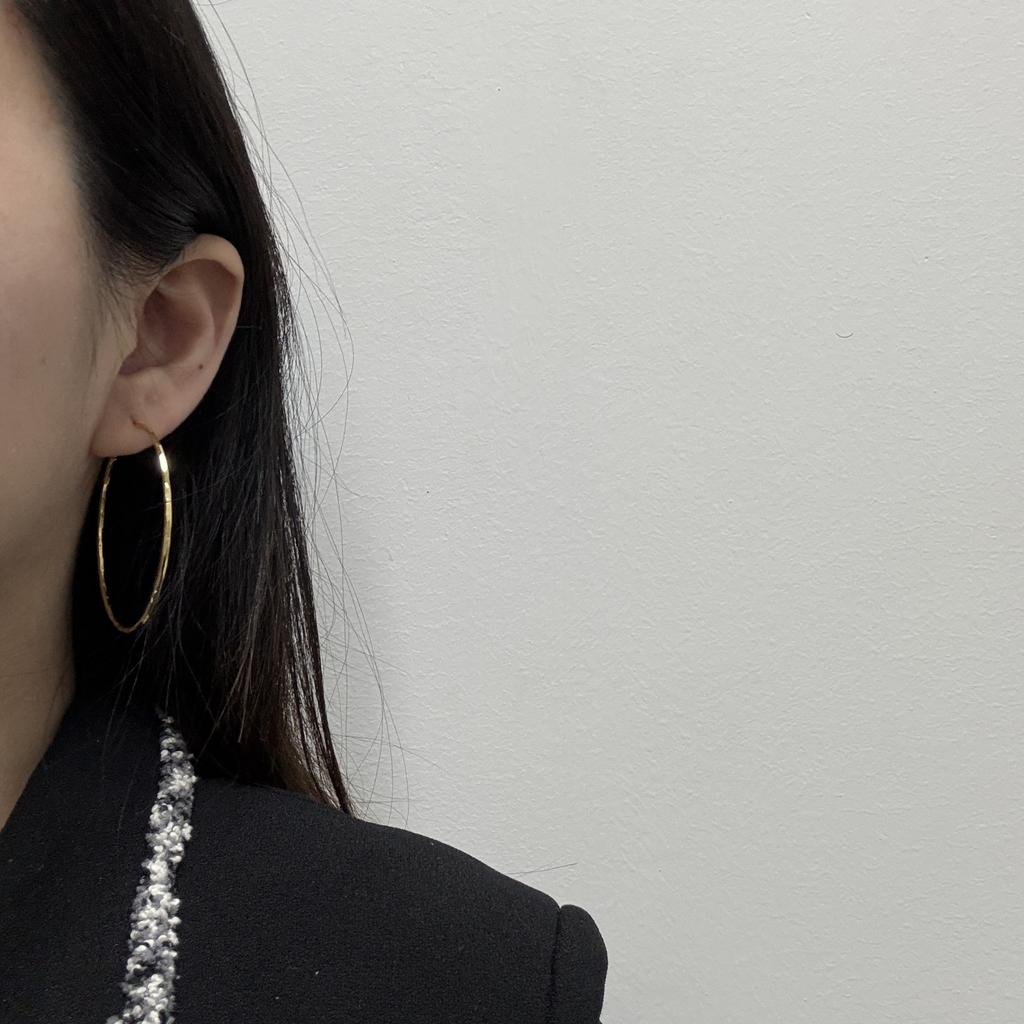 Premium Atmosphere Simple Earrings Women'S Large Circle Temperament Fashion Versatile Plain Ring Cold Wind Earrings Earrings