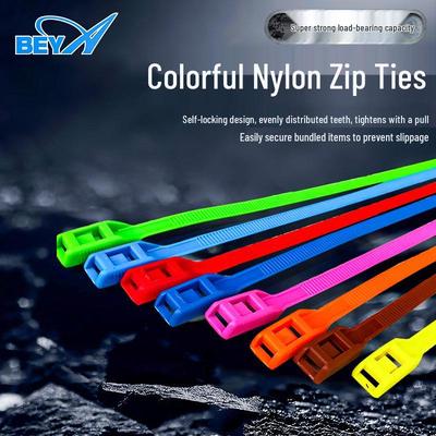 Legături de Nylon Colorate pentru Marcarea Pescuirii - Benzi de Legare 8x350mm pentru Pescuitul în Mare, Pescuitul de pe Barcă și Legături pentru Cabluri