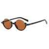 Half-frame round rice nail sunglasses, new trendy sunshades, sunglasses, UV-proof sunglasses