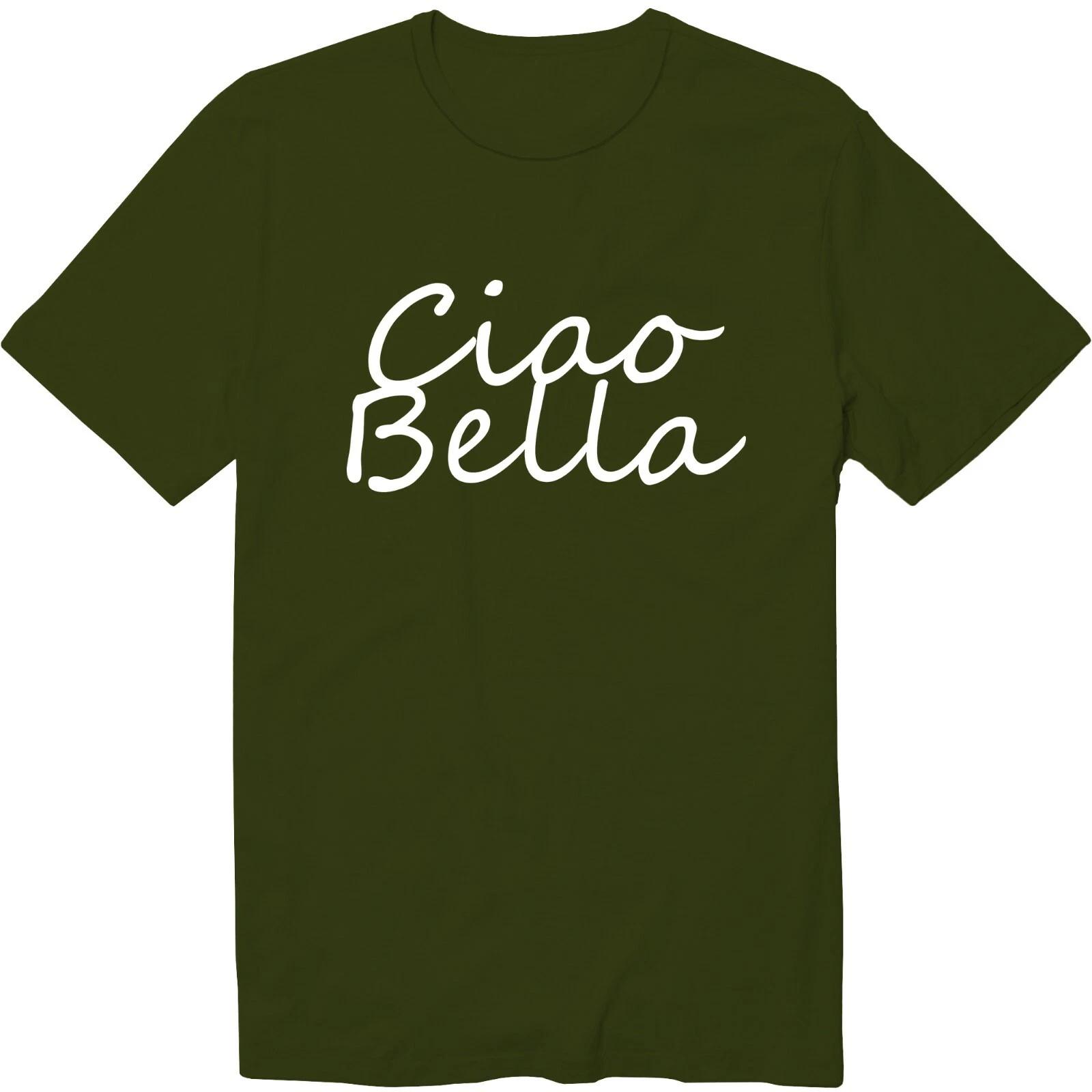 Привет Красивая Италия Путешествия Унисекс Футболка с круглым вырезом Привет Красивая Рубашка Привет Подарок S