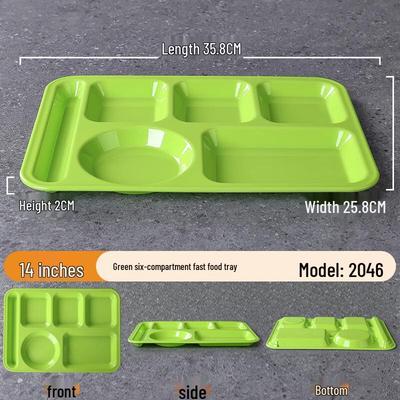 JingZhiFeng Melamine Rectangular Sectioned Meal Tray