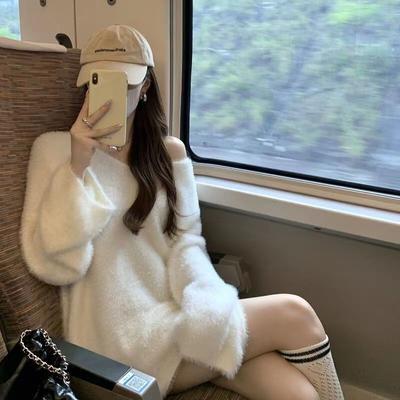 Pullover Knitted Sweater for Women Autumn and Winter Niche Design High-end Loose and Gentle Korean Sweater Female Top