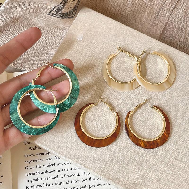 Silver Needle Round Hollow Fashion Simple Earrings Retro Versatile Earrings Light Luxury High Sense Earrings Design Sense Niche