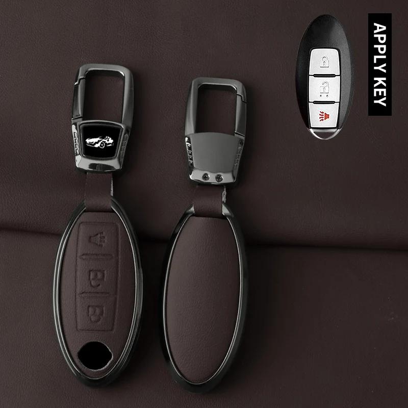 Interior Mouldings Car Metal Key Case Cover For Nissan Qashqai X-Trail T32 Juke J10 J11 Kicks Tiida Pathfinder Note For Infiniti