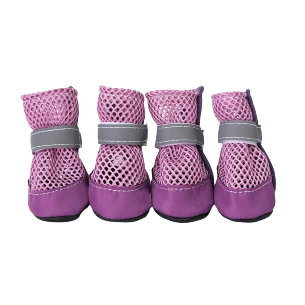 4PCS/SET Wear-Resistant Dog Sneakers Breathable Pet Footwear Dog Boots Dog Foot Covers  Training
